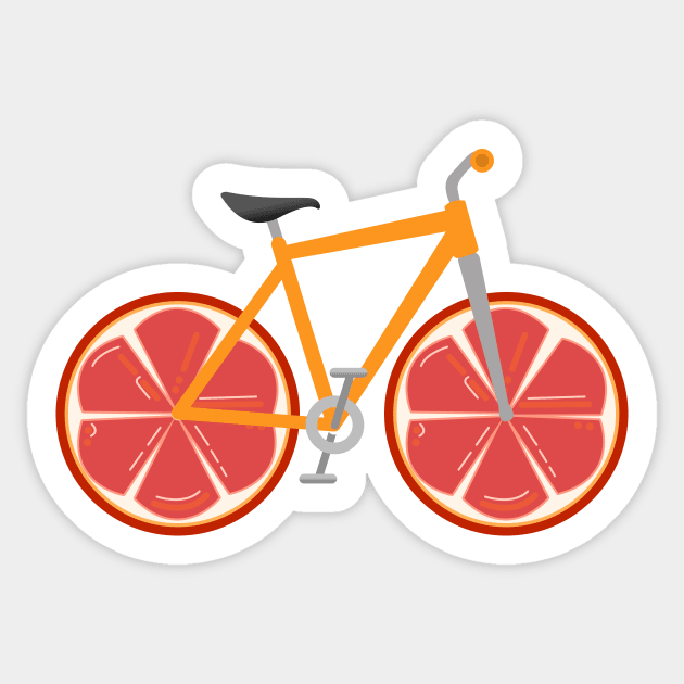 Juicy Citrus Grapefruit Wheels Bicycle Sticker by 4U2NV-LDN